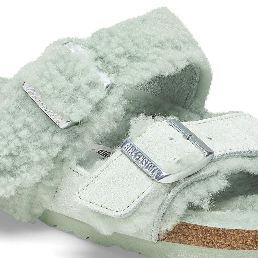 Arizona Teddy Split Suede Leather/Fur - Matcha