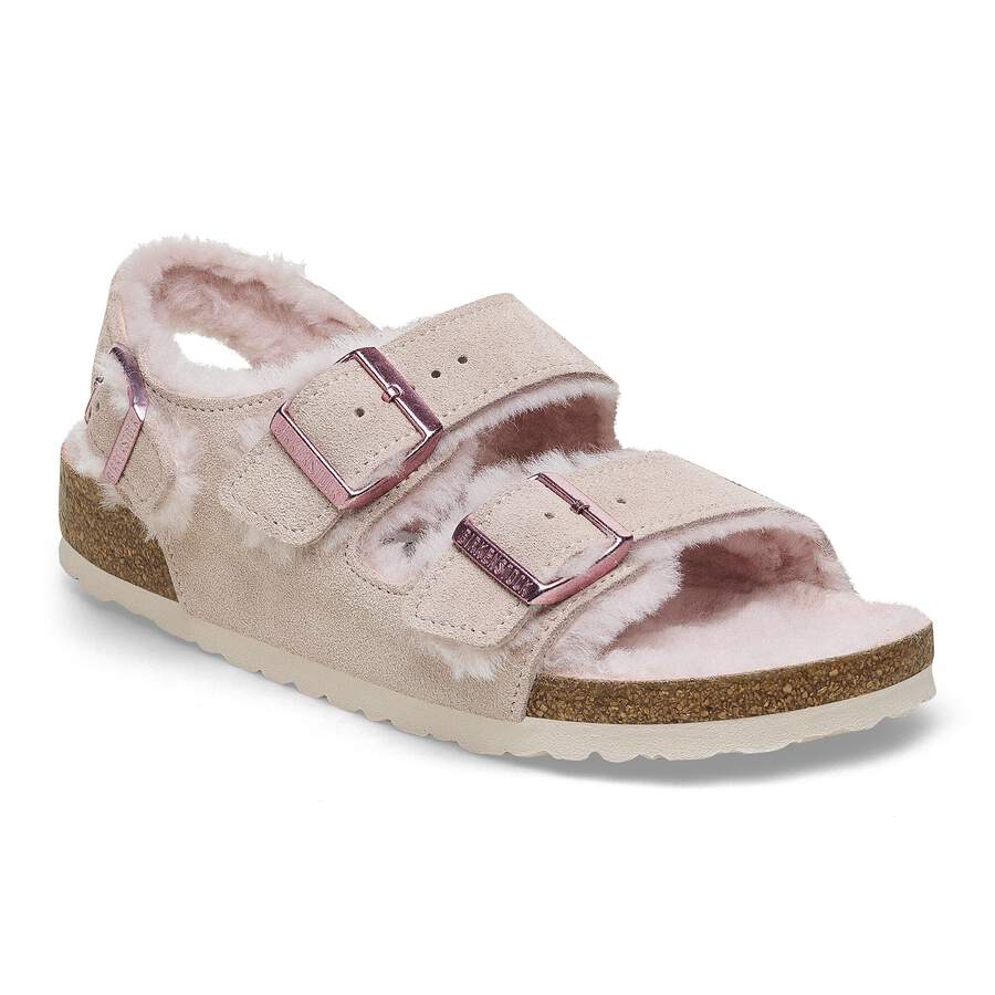 Milano Shearling Suede Leather/Fur - Light Rose