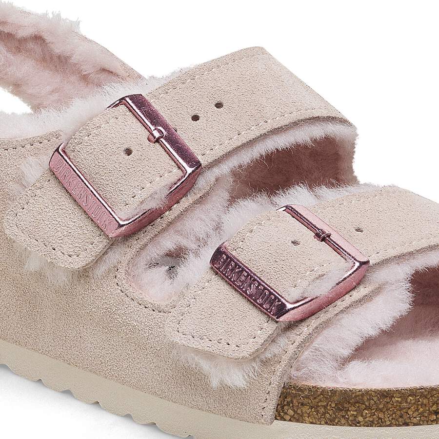 Milano Shearling Suede Leather/Fur - Light Rose