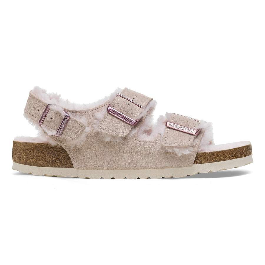 Milano Shearling Suede Leather/Fur - Light Rose