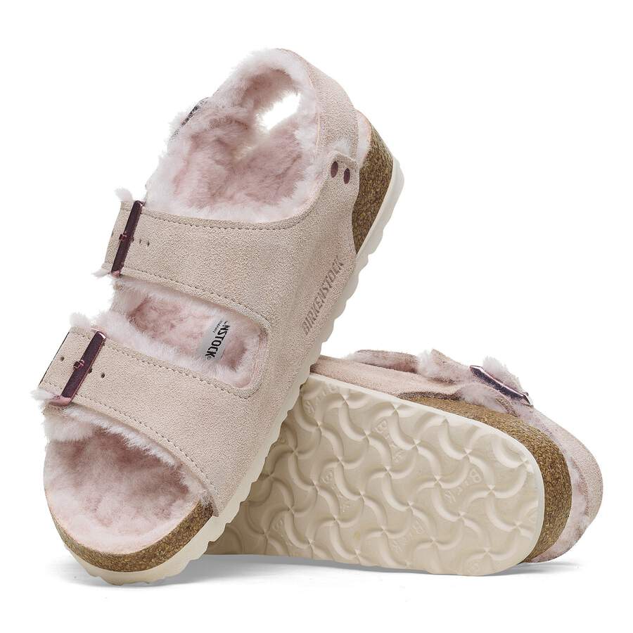 Milano Shearling Suede Leather/Fur - Light Rose