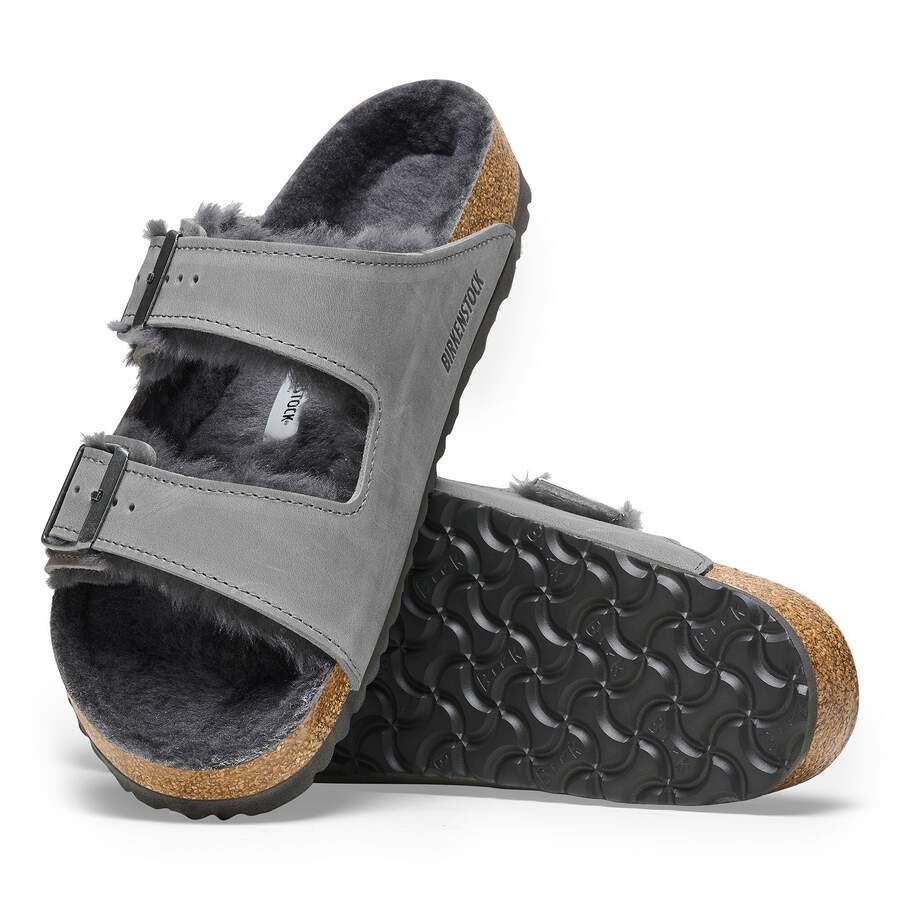 Arizona Shearling Waxy Leather Oiled - Iron