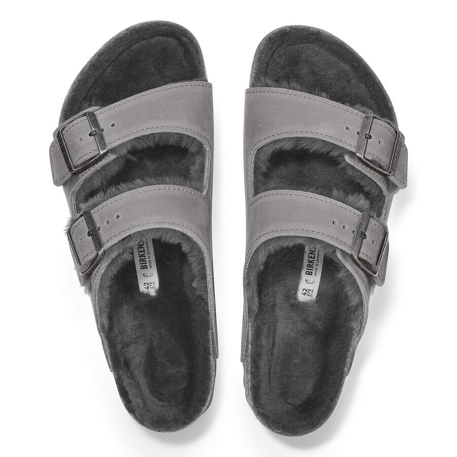 Arizona Shearling Waxy Leather Oiled - Iron