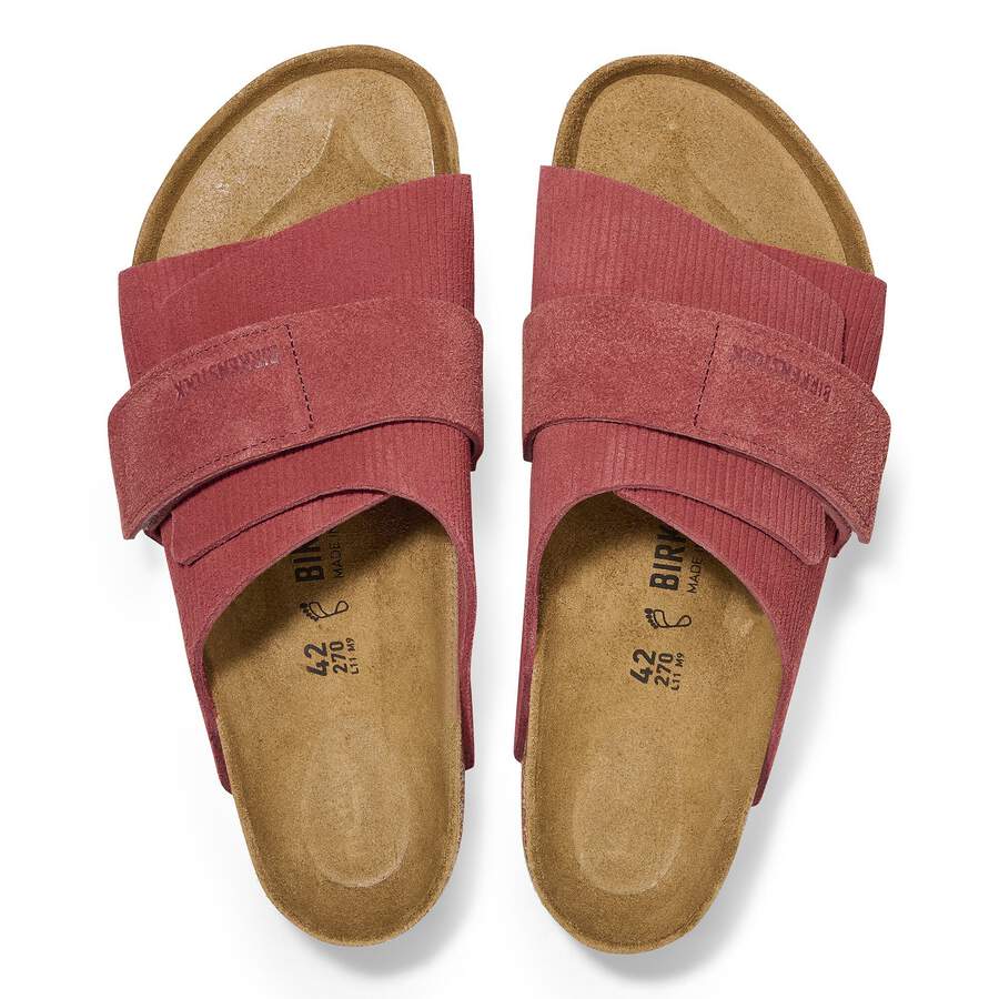 Kyoto Suede Leather Embossed - Corduroy Sienna Red