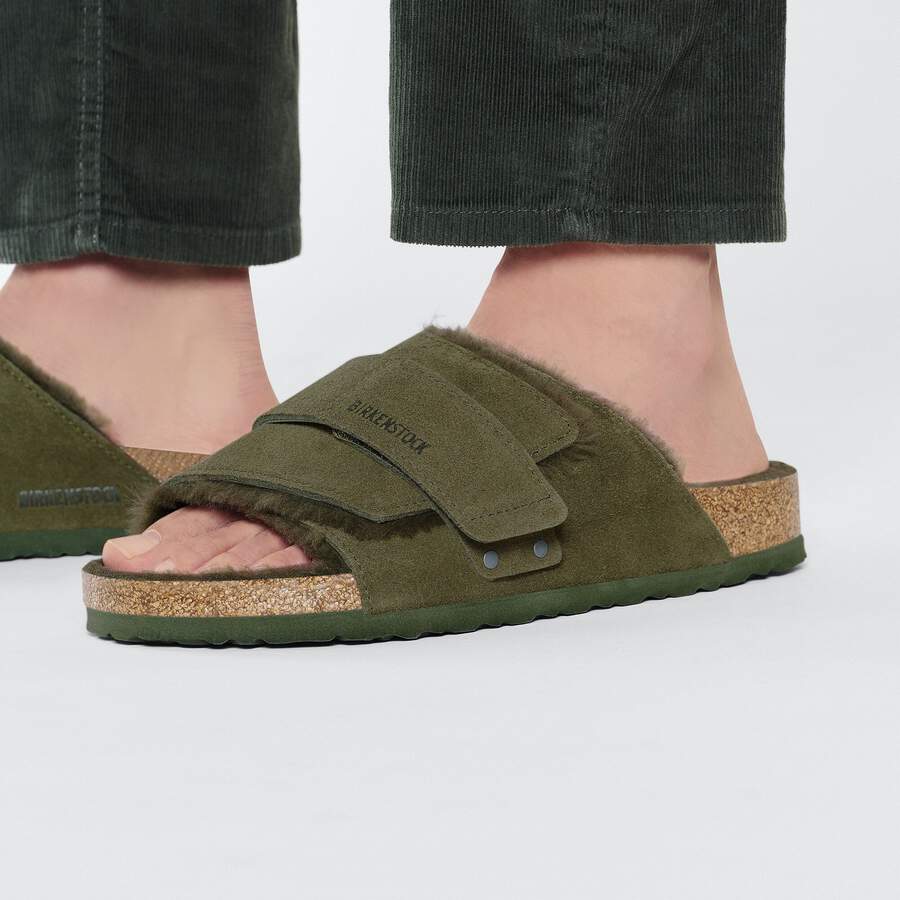 Kyoto Shearling Suede Leather/Fur - Thyme