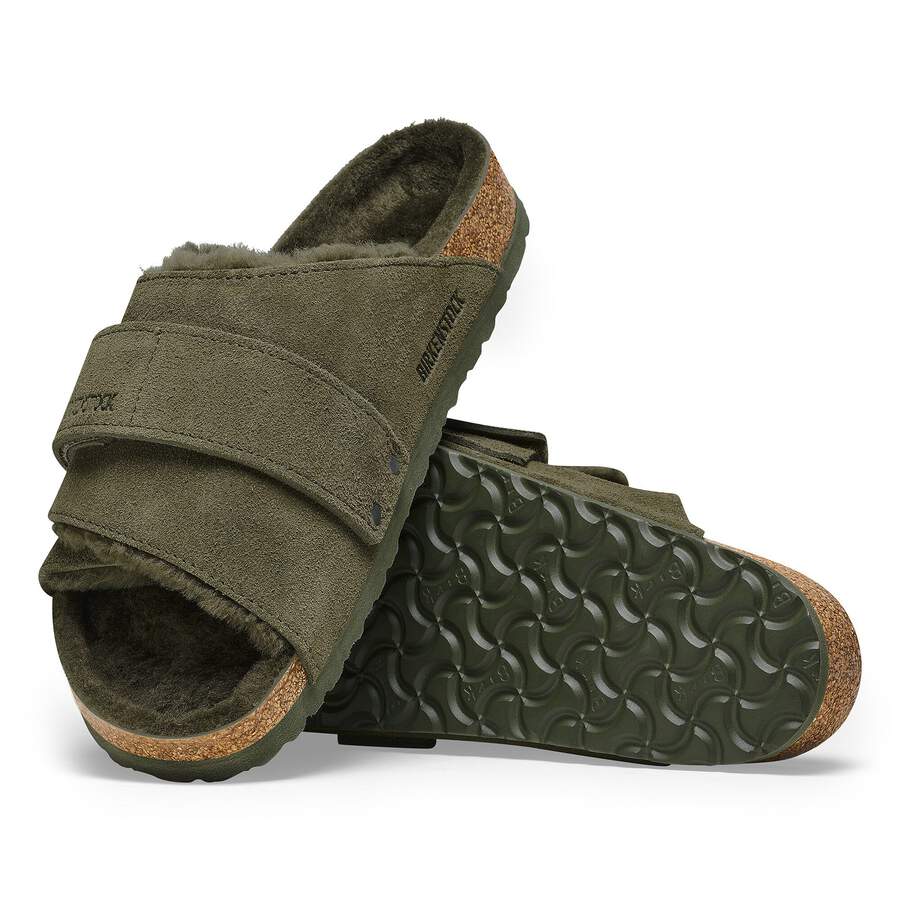 Kyoto Shearling Suede Leather/Fur - Thyme