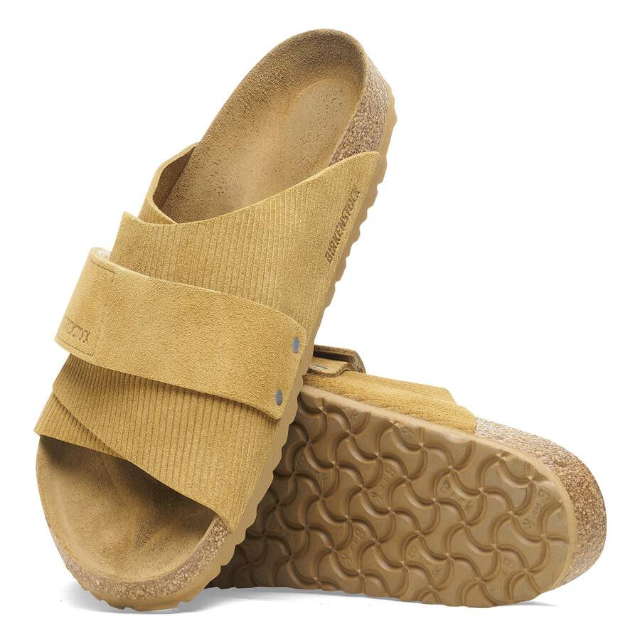 Kyoto Suede Leather Embossed - Corduroy Cork Brown
