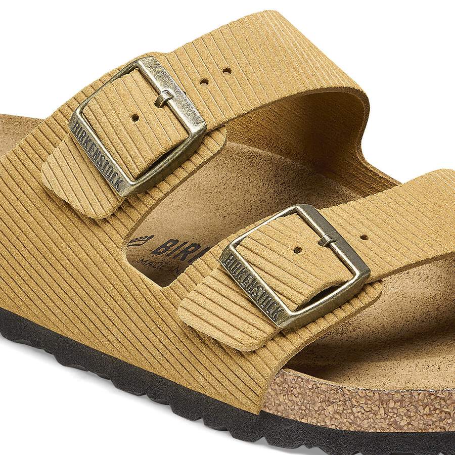 Arizona Suede Leather Embossed - Corduroy Cork Brown