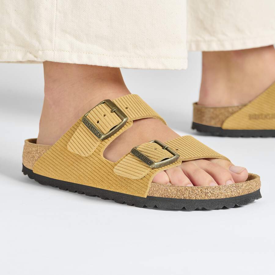 Arizona Suede Leather Embossed - Corduroy Cork Brown