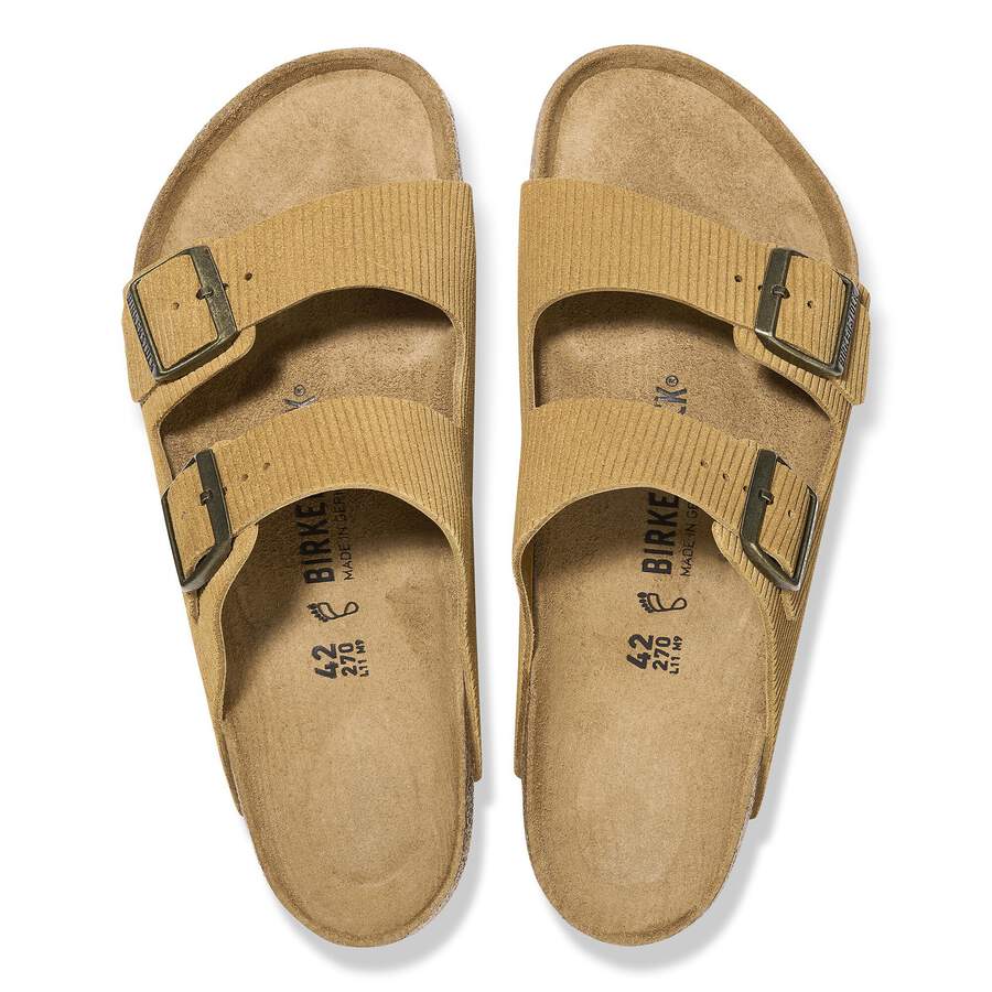 Arizona Suede Leather Embossed - Corduroy Cork Brown