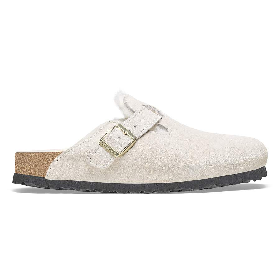 Boston Shearling Suede Leather - Antique White