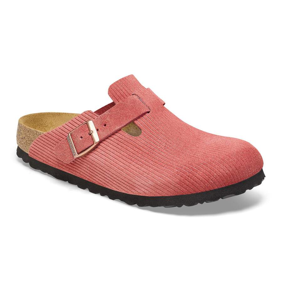 Boston Suede Leather Embossed - Corduroy Sienna Red