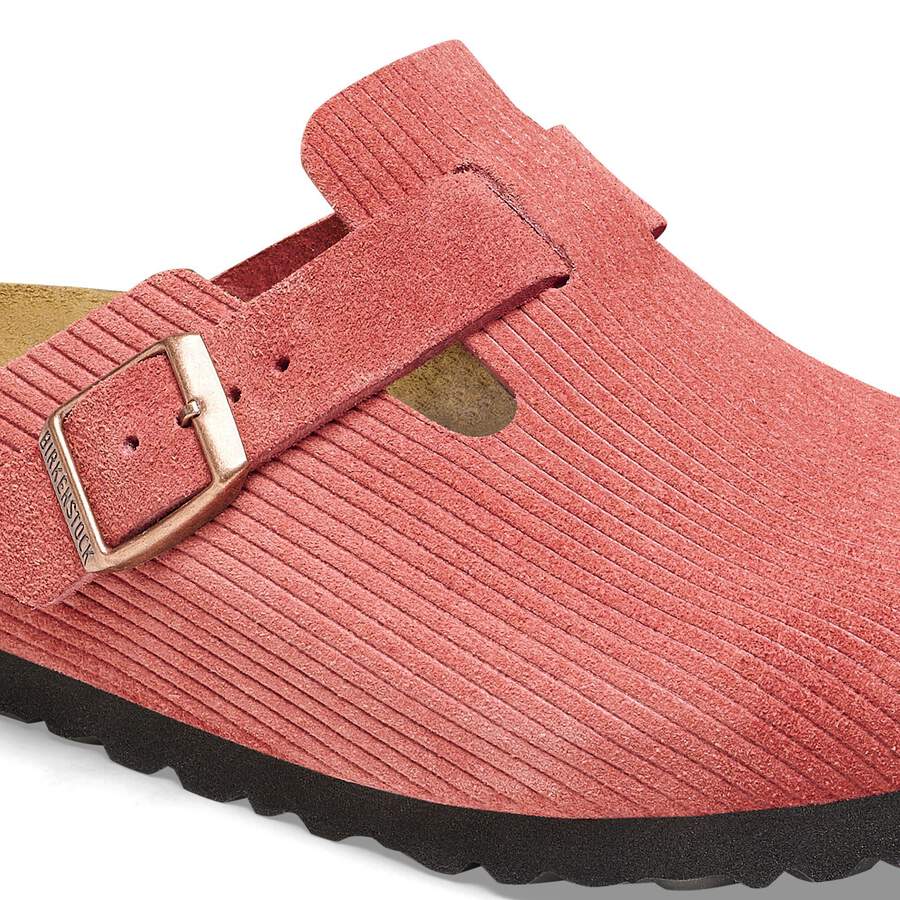 Boston Suede Leather Embossed - Corduroy Sienna Red