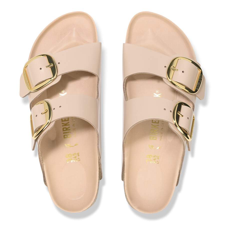 Arizona Big Buckle Natural Leather Patent - High Shine New Beige