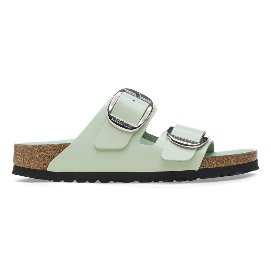 Arizona Big Buckle Natural Leather Patent - High Shine Surf Green