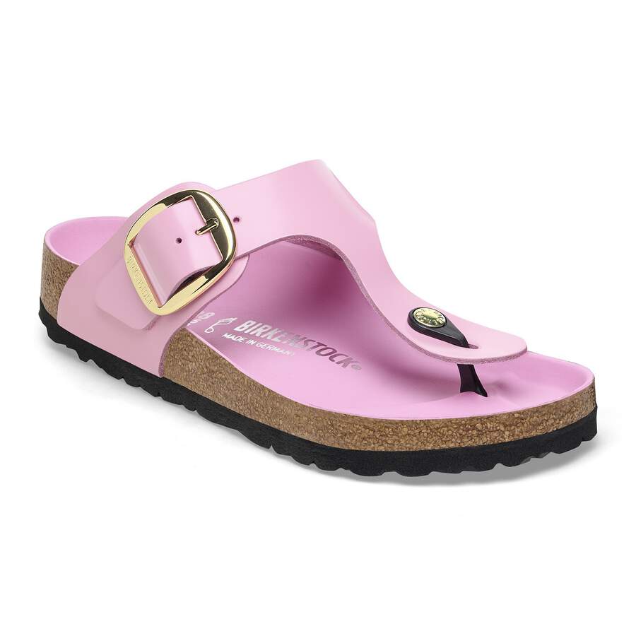 Gizeh Big Buckle Natural Leather Patent - High Shine Fondant Pink