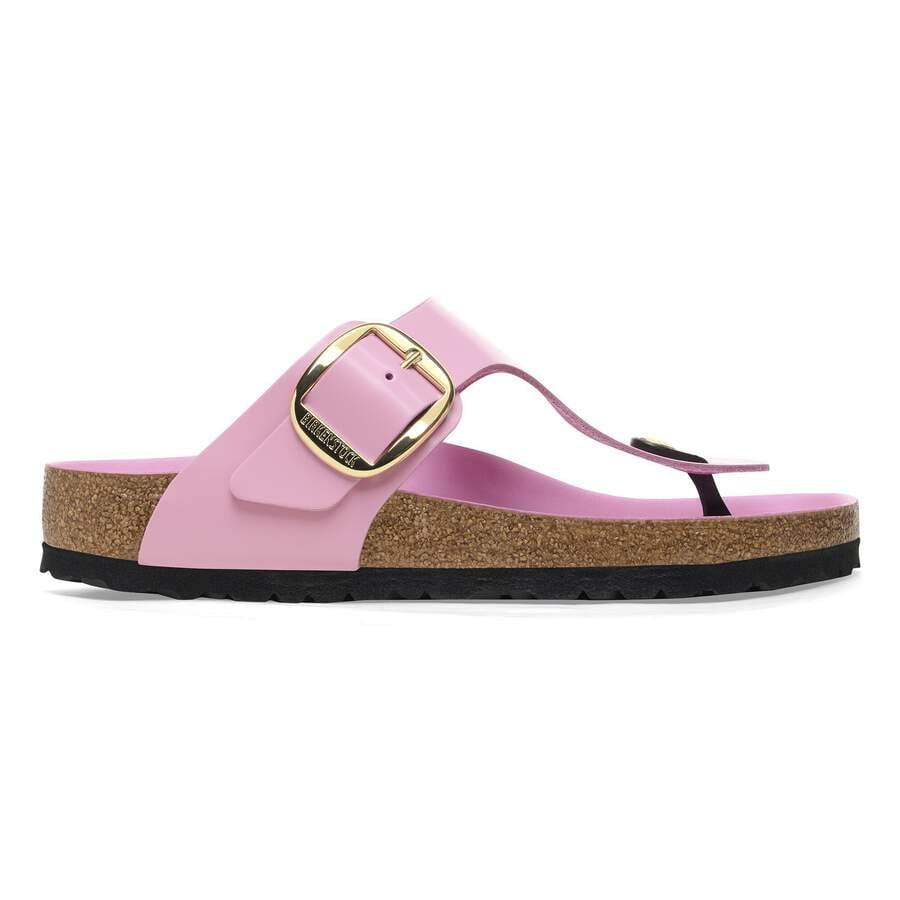 Gizeh Big Buckle Natural Leather Patent - High Shine Fondant Pink