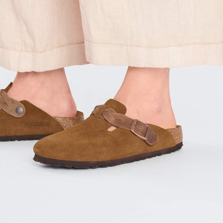 Boston Braided Suede Leather - Mink