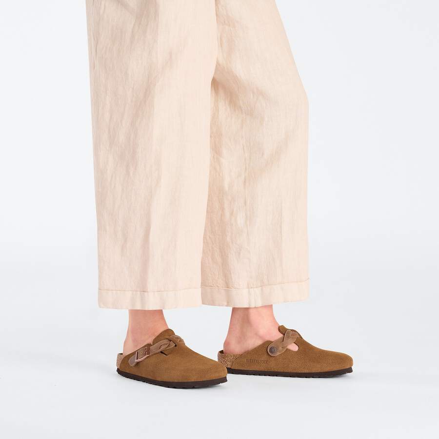 Boston Braided Suede Leather - Mink