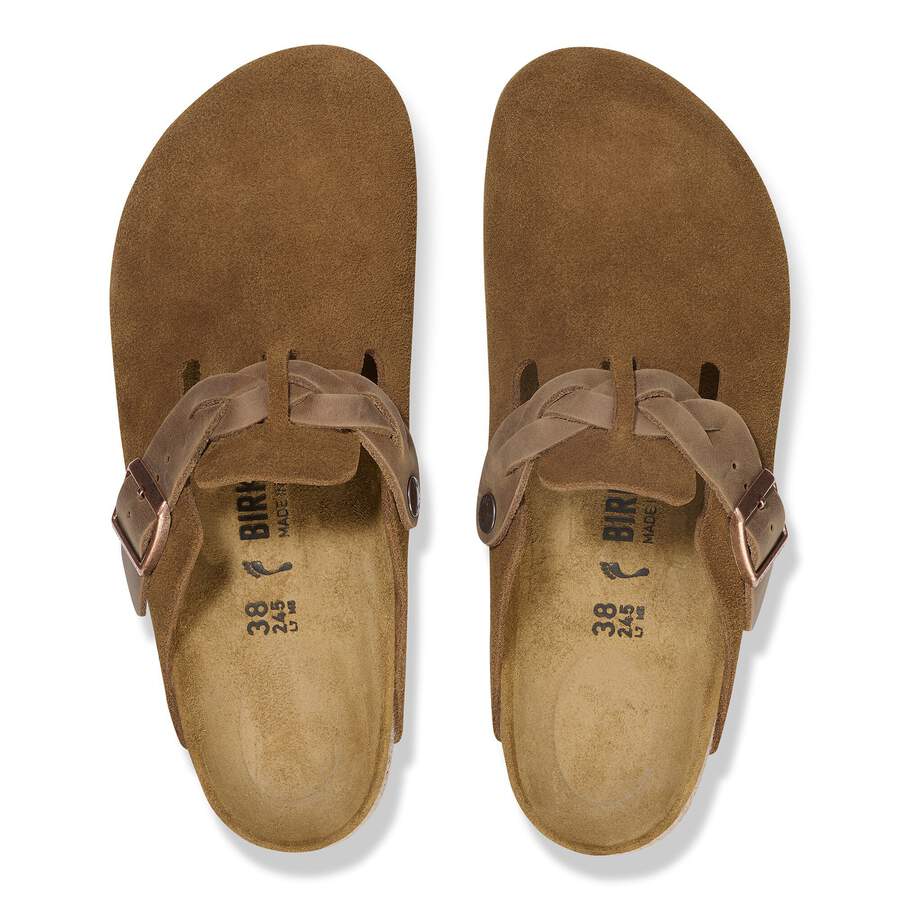 Boston Braided Suede Leather - Mink