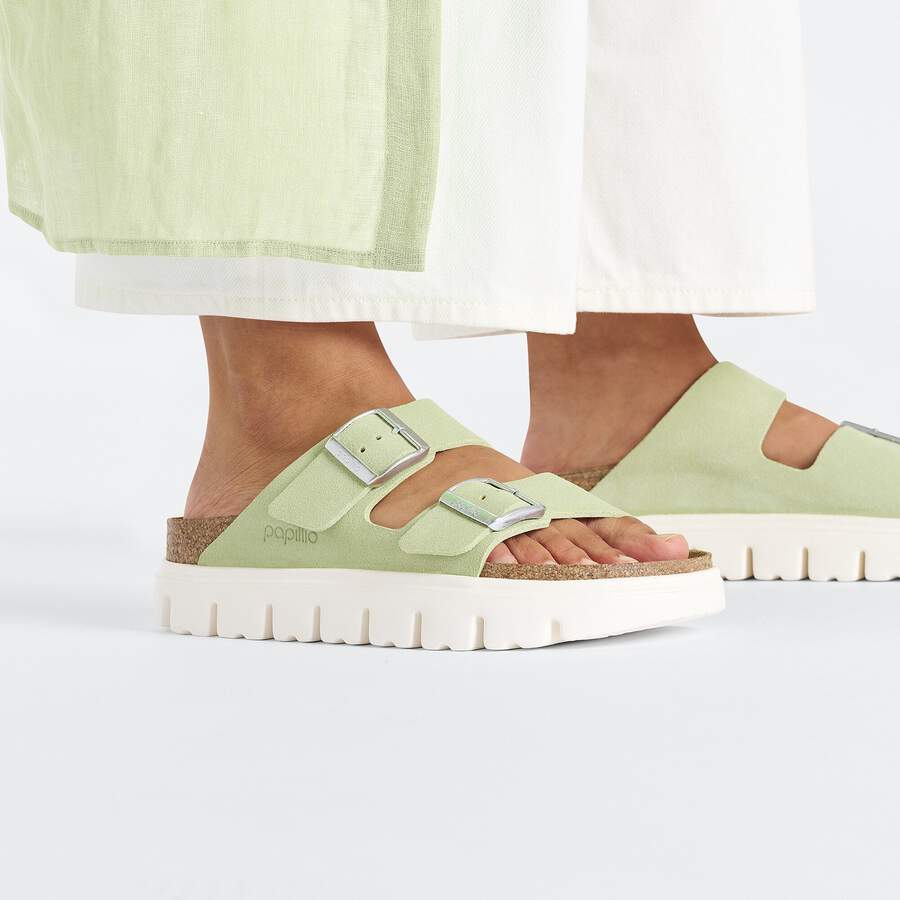 Arizona Chunky Suede Leather - Faded Lime