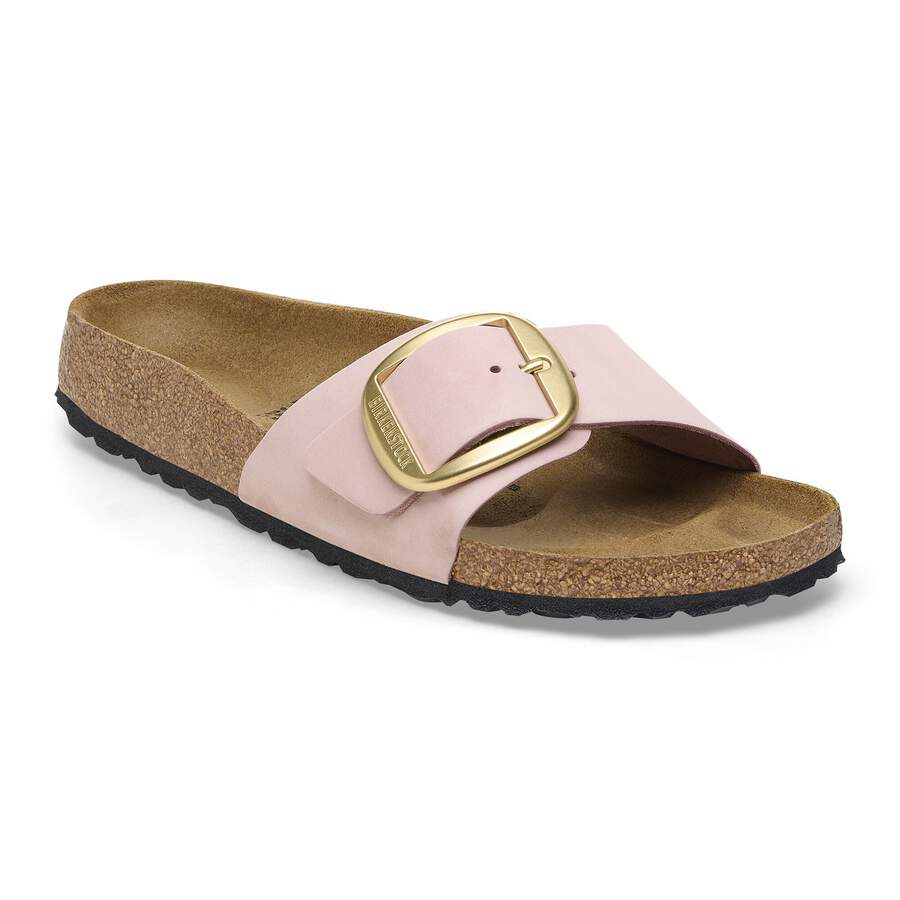 Madrid Big Buckle Nubuck Leather - Soft Pink
