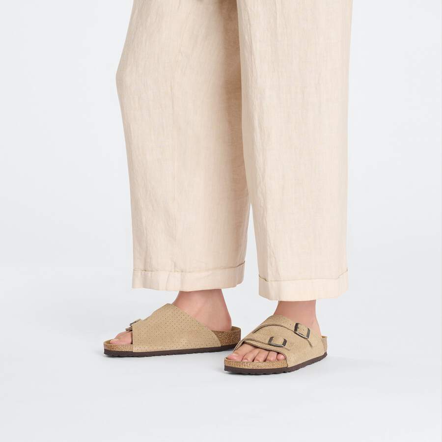 Zürich Suede Leather Embossed - Dotted New Beige