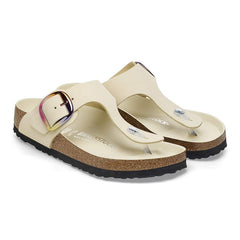 Gizeh Big Buckle Natural Leather Nubuck - Ecru