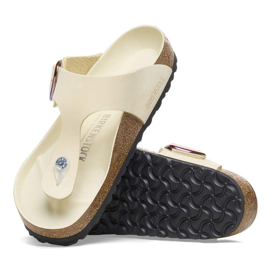 Gizeh Big Buckle Natural Leather Nubuck - Ecru