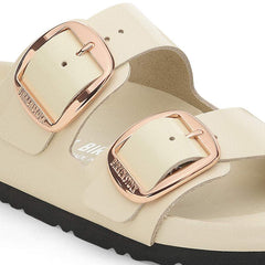 Arizona Big Buckle Natural Leather Patent - High Shine Ecru