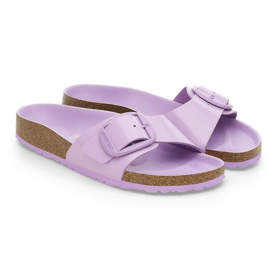 Madrid Big Buckle Natural Leather Patent - High-Shine Crocus Tonal Buckle