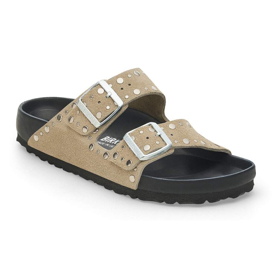 Arizona Rivet Suede Leather - Taupe