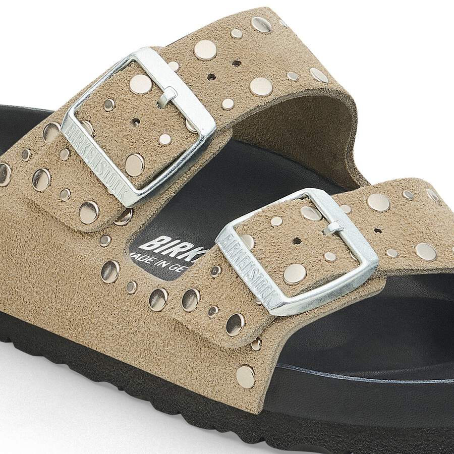 Arizona Rivet Suede Leather - Taupe