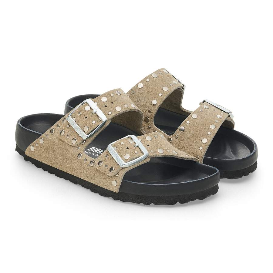 Arizona Rivet Suede Leather - Taupe