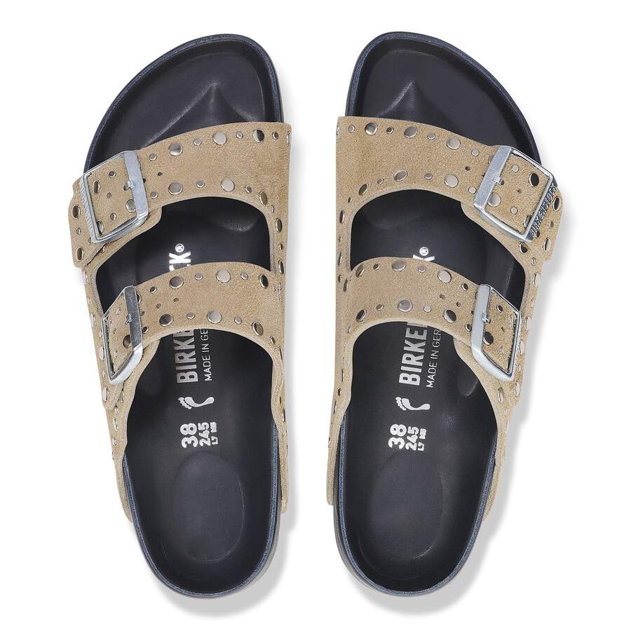 Arizona Rivet Suede Leather - Taupe