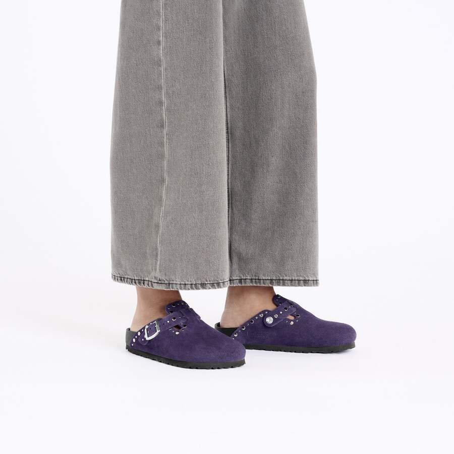 Boston Rivet Suede Leather - Acai