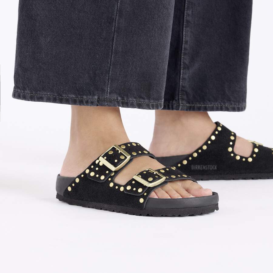 Arizona Rivet Suede Leather - Black
