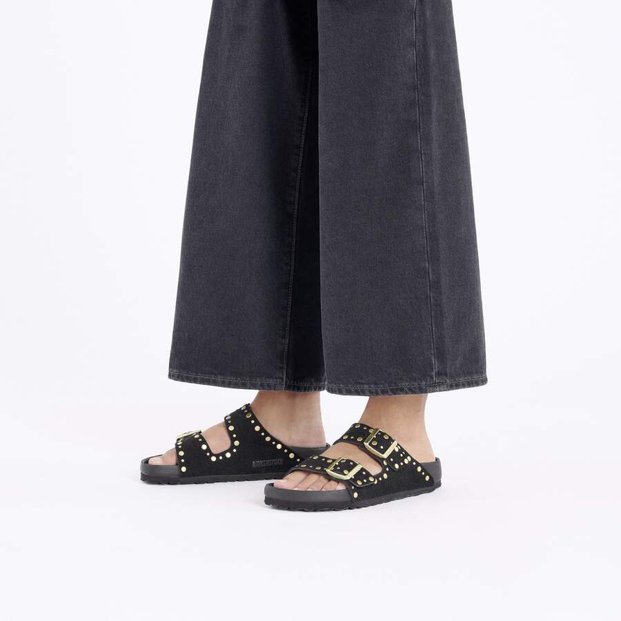 Arizona Rivet Suede Leather - Black