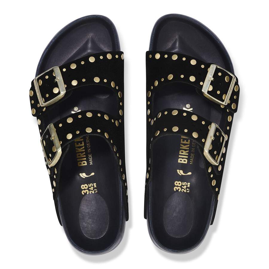 Arizona Rivet Suede Leather - Black