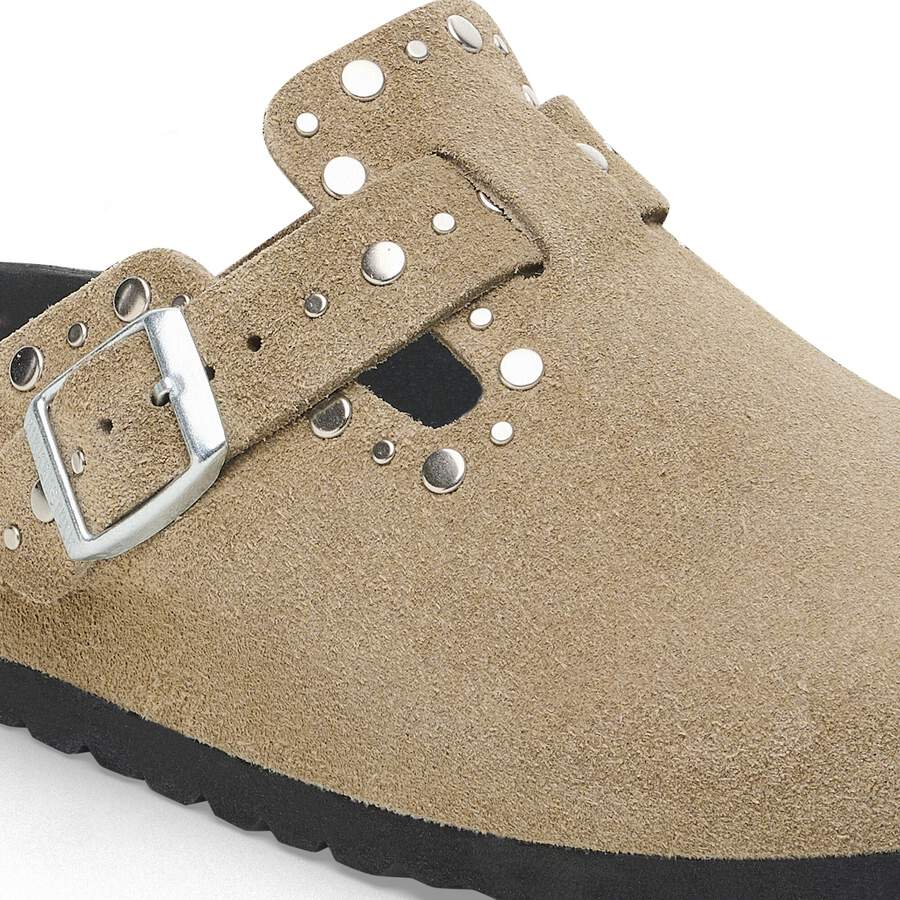 Boston Rivet Suede Leather - Taupe