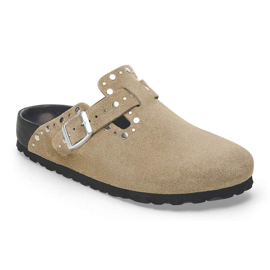 Boston Rivet Suede Leather - Taupe