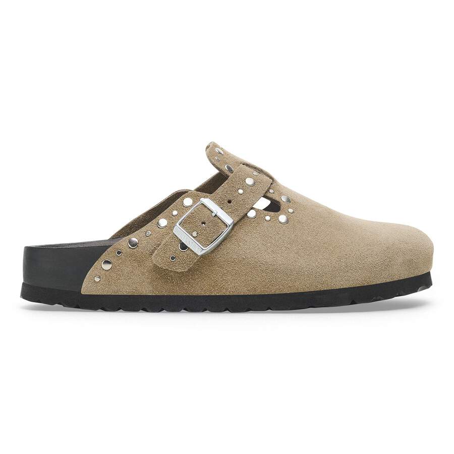 Boston Rivet Suede Leather - Taupe