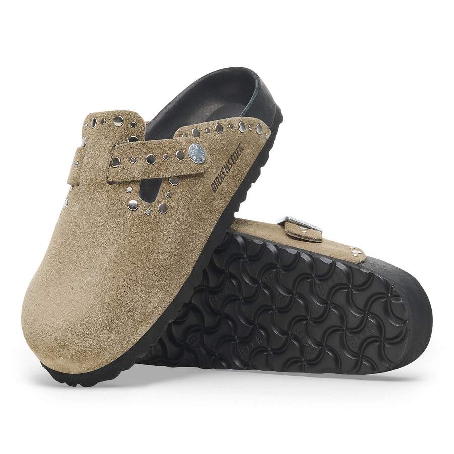 Boston Rivet Suede Leather - Taupe