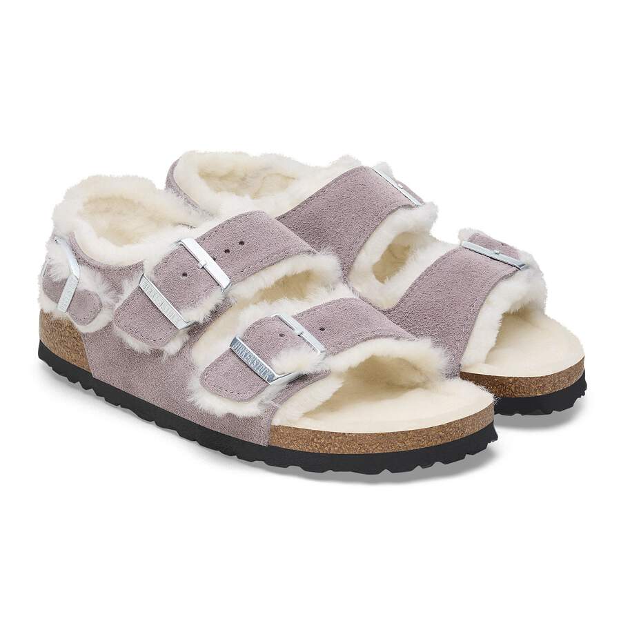 Milano Shearling Suede Leather/Fur - Faded Purple