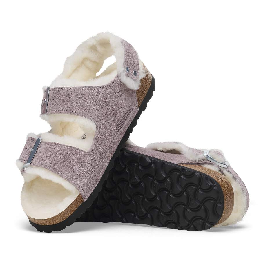 Milano Shearling Suede Leather/Fur - Faded Purple