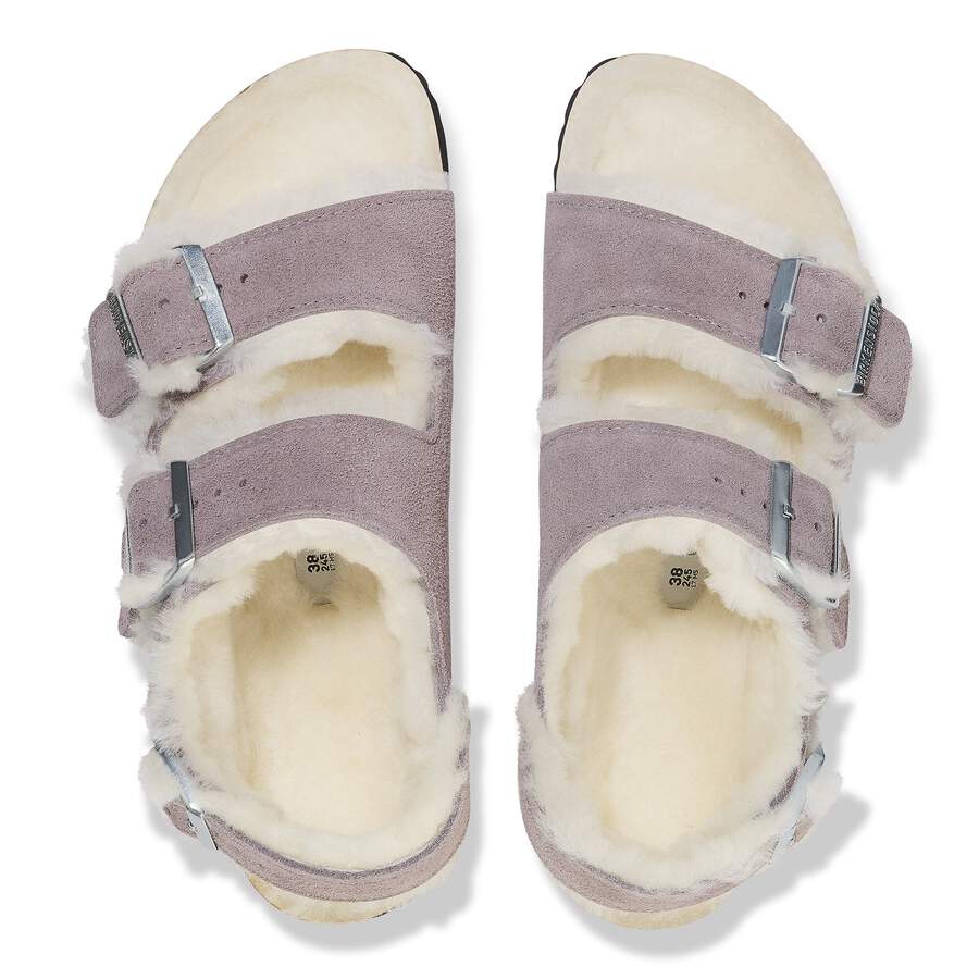 Milano Shearling Suede Leather/Fur - Faded Purple
