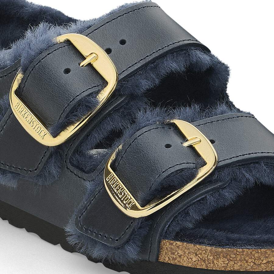 Milano Big Buckle Shearling Natural Leather Oiled - Midnight Blue