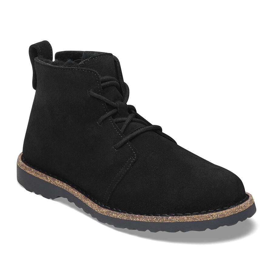 Uppsala Mid Shearling Suede Leather - Black