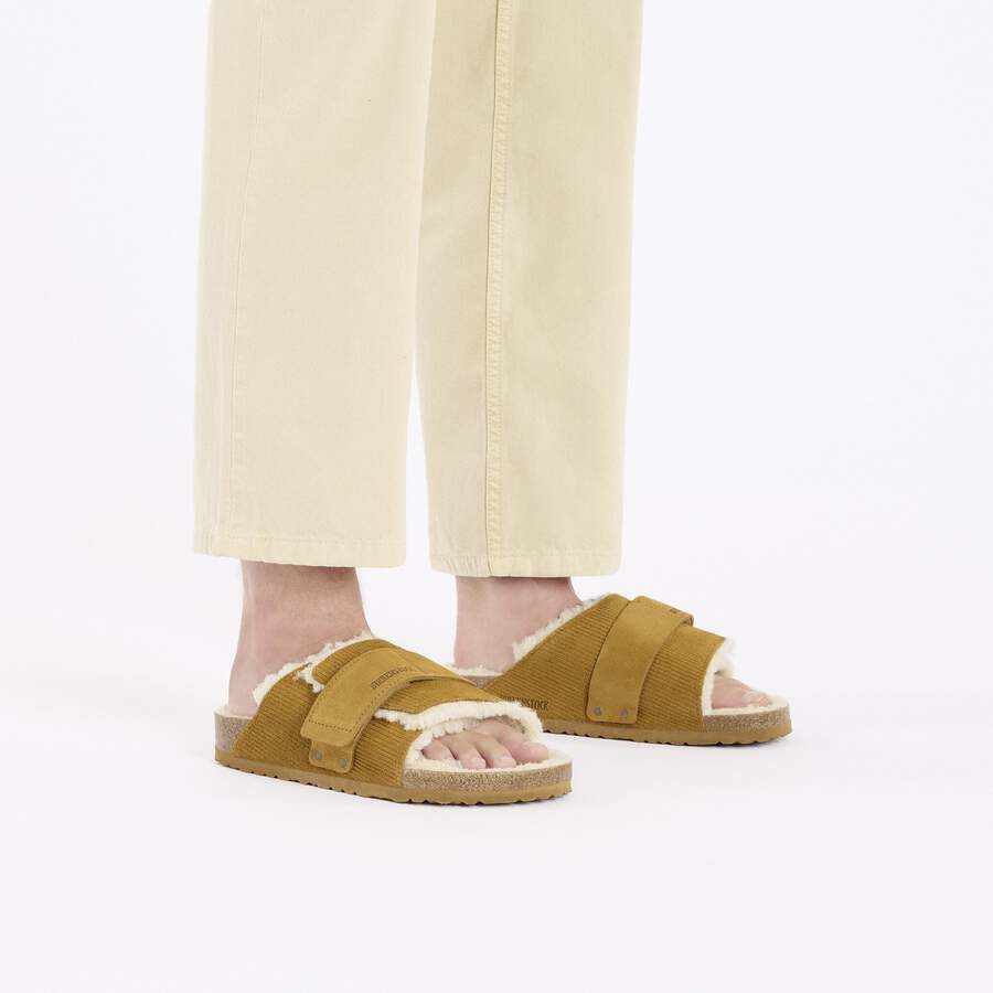 Kyoto Shearling Suede Leather/Fur - Corduroy Cork Brown