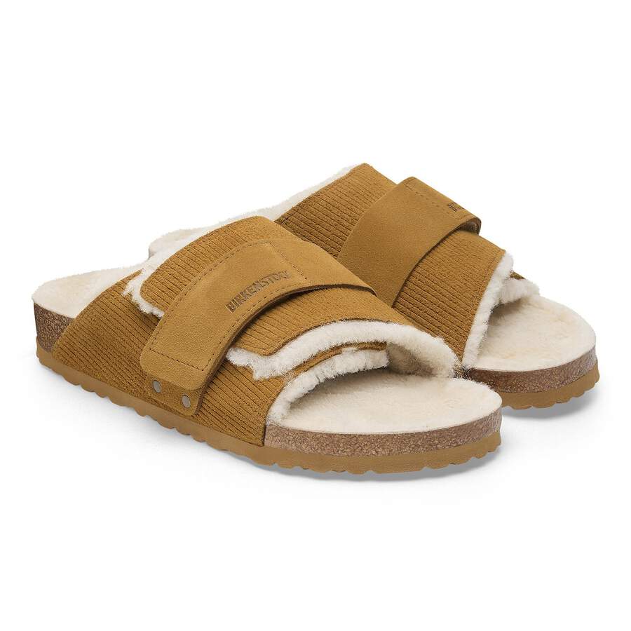Kyoto Shearling Suede Leather/Fur - Corduroy Cork Brown